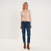 T-shirt cintr&eacute; col montant lyocell beige femme