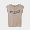 T-shirt d&eacute;lav&eacute; en coton marron fonc&eacute; femme
