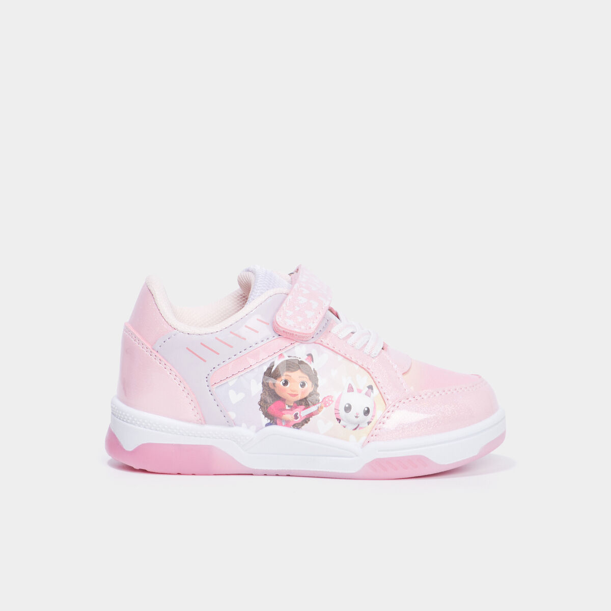 Tennis basses lumineuses paillet&eacute;es Gaby rose fille