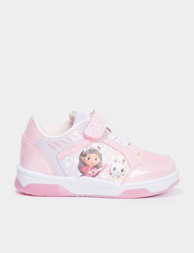 Tennis basses lumineuses pailletées Gaby rose fille