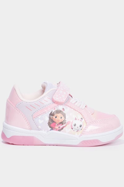 Tennis basses lumineuses paillet&eacute;es Gaby rose fille