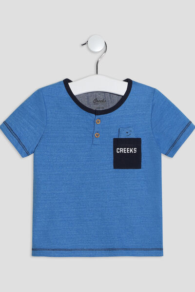T-shirt manches courtes Creeks bleu bébé garçon