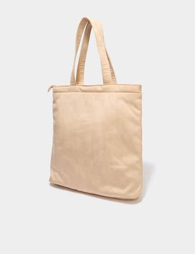Sac tote bag zipp&eacute; sable femme