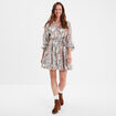 Robe fluide manches ballons coton Creeks ecru femme