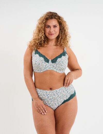 Soutien-gorge emboitant microfibre ecru femme grande taille