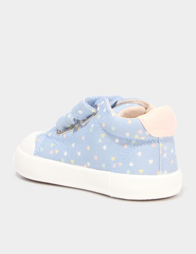 Baskets montantes scratchs bout renforc&eacute; bleu ciel b&eacute;b&eacute; fille