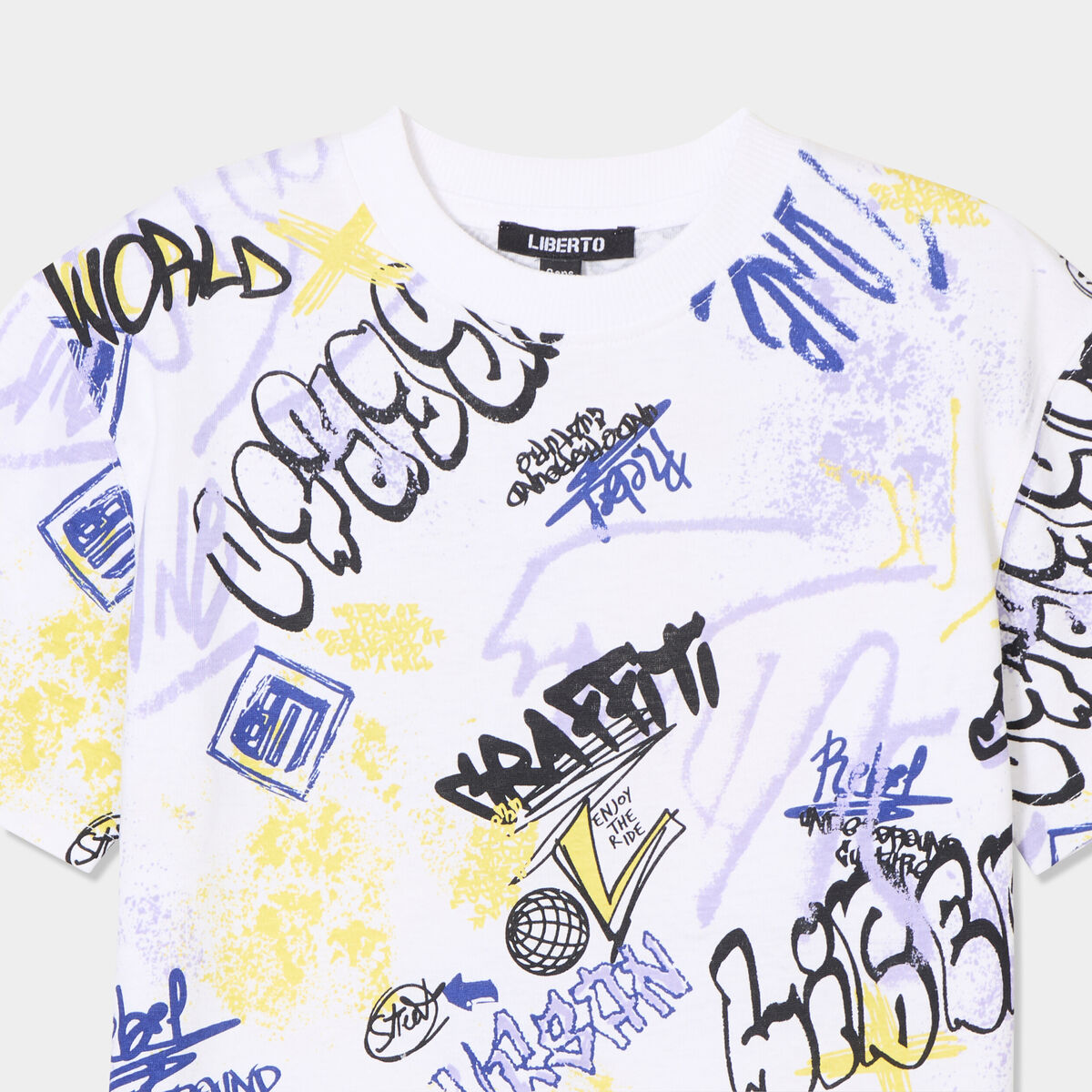 T-shirt col rond manches courtes Liberto blanc garçon