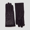 Gants à strass noir femme