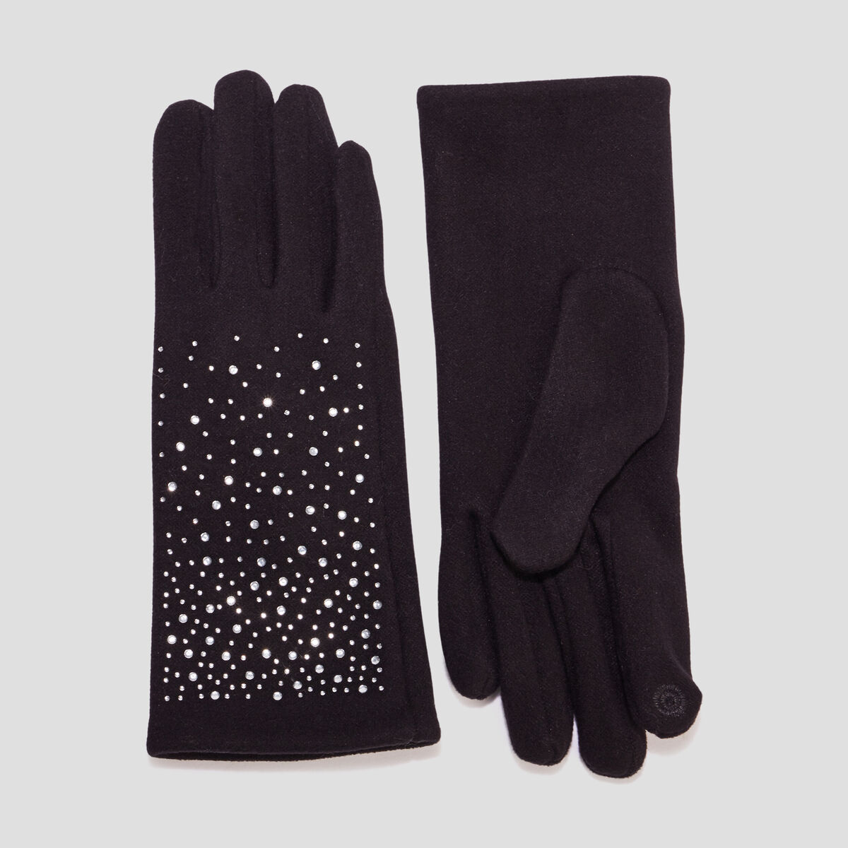 Gants à strass noir femme