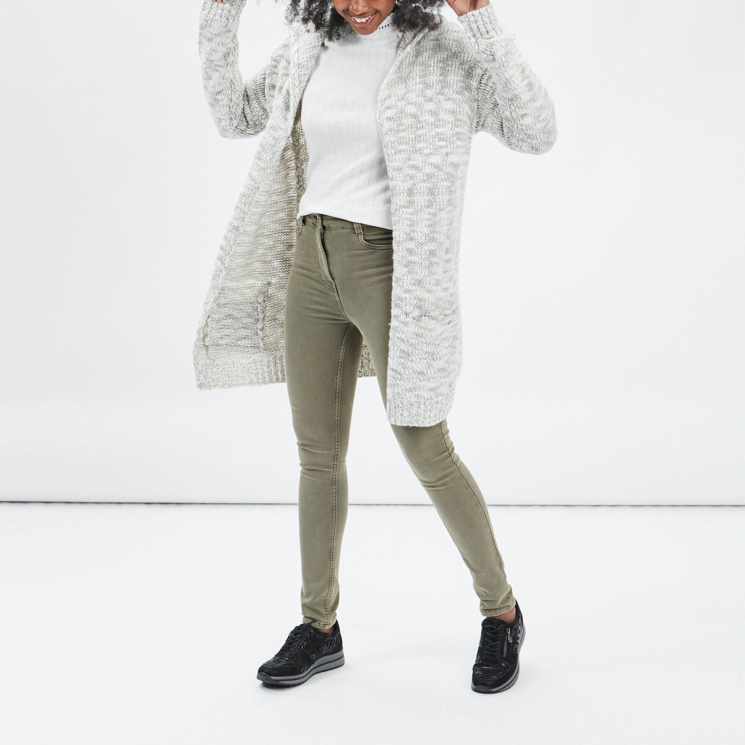 Cardigan Femme Imprimé – Manches Longues, Boutonnage Ouvert, Coupe Ample Pour Automne-hiver - 12