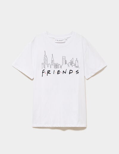 T-shirt manches courtes coton Friends blanc femme