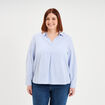 Blouse col en V &agrave; revers blanc femme grande taille