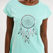 Ensemble pyjama avec t-shirt et short bleu turquoise femme