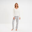 Ensemble pyjama 2 pi&egrave;ces coton blanc femme