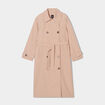 Trench long ceinturé et boutonné sable femme