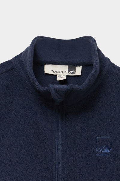 Sweat polaire col camionneur bleu marine mixte