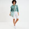 Short cycliste coton stretch blanc femme