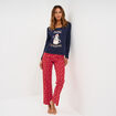 Ensemble pyjama pantalon t-shirt No&euml;l bleu marine femme