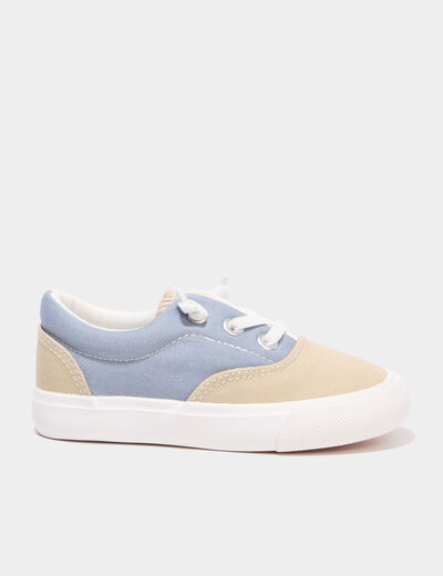 Tennis basses en toile bleu gar&ccedil;on