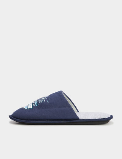 Chaussons mules bleu homme