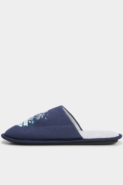 Chaussons mules bleu homme
