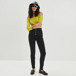 Jeans skinny taille haute Liberto denim noir femme