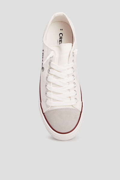 Tennis en toile à lacets Creeks blanc homme