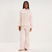 Ensemble pyjama chemise gaze de coton rose clair femme