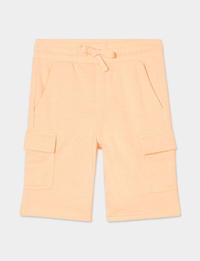 Bermuda cargo poches côtés orange fluo garçon