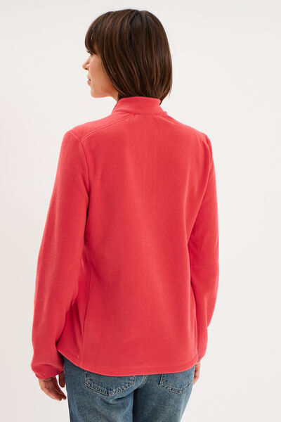Sweat polaire col camionneur rose femme