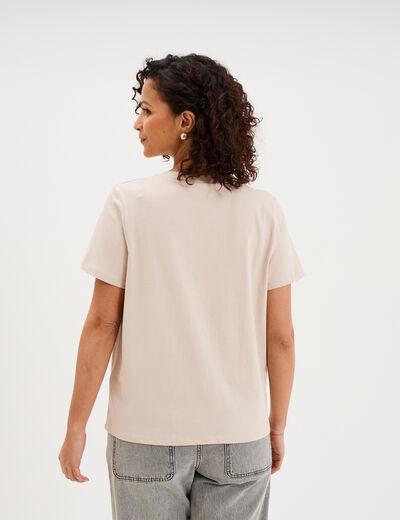 T-shirt manches courtes coton Stitch sable femme
