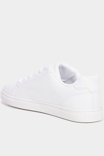 Baskets plates blanc homme
