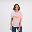 T-shirt droit manches courtes coton rose fluo femme