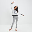 Ensemble pyjama 2 pièces gris clair femme