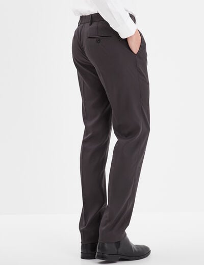Pantalon droit avec pinces gris foncé homme