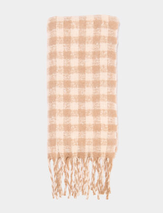 &Eacute;charpe &agrave; franges sable femme