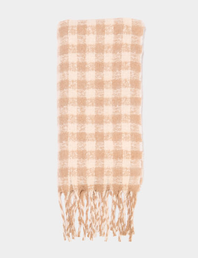 &Eacute;charpe &agrave; franges sable femme