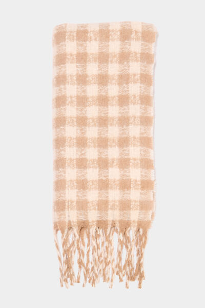 &Eacute;charpe &agrave; franges sable femme