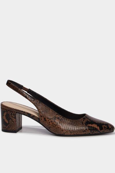 Escarpin slingback talon bloc femme multicolore femme