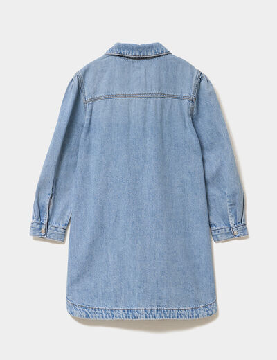 Robe chemise en jean denim double stone fille