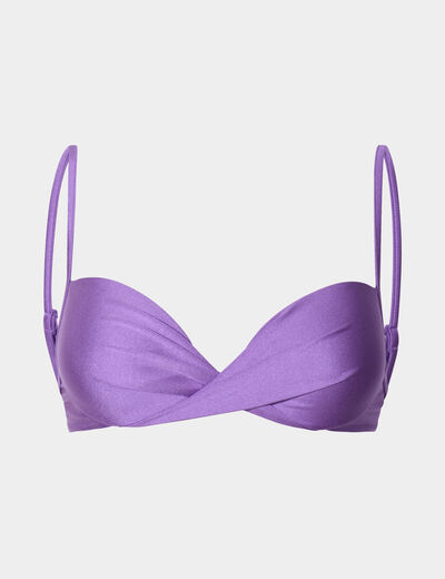 Haut de maillot de bain forme push up violet femme