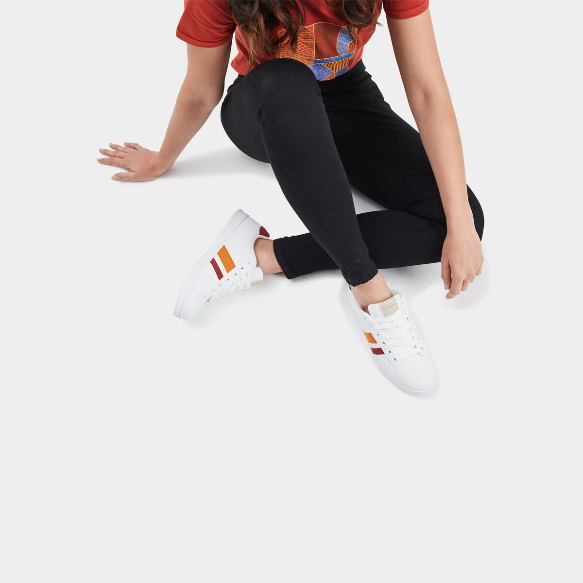 Tennis à lacets Creeks rouge femme