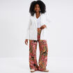 Pantalon large taille élastiquée multicolore femme