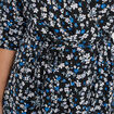 Robe droite à col cache-coeur bleu marine femme
