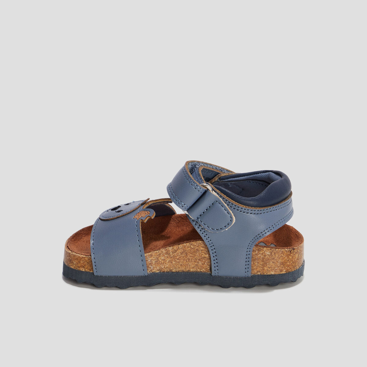 Sandales à scratchs gris bébé garçon