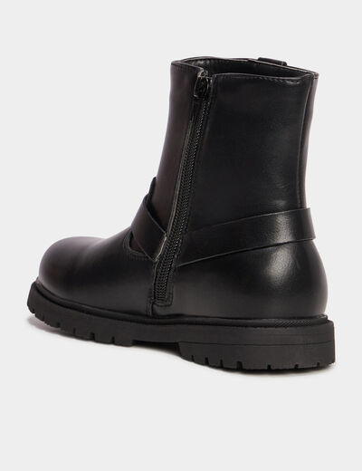 Bottines crantées avec boucles Liberto noir fille
