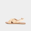 Sandales plates brides brodées sable femme