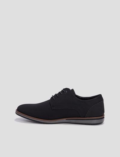 Derbies plates &agrave; lacets noir homme