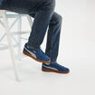 Tennis basses à lacets cuir Puma Smash bleu pétrole homme