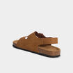Sandales plates avec boucles marron cognac homme
